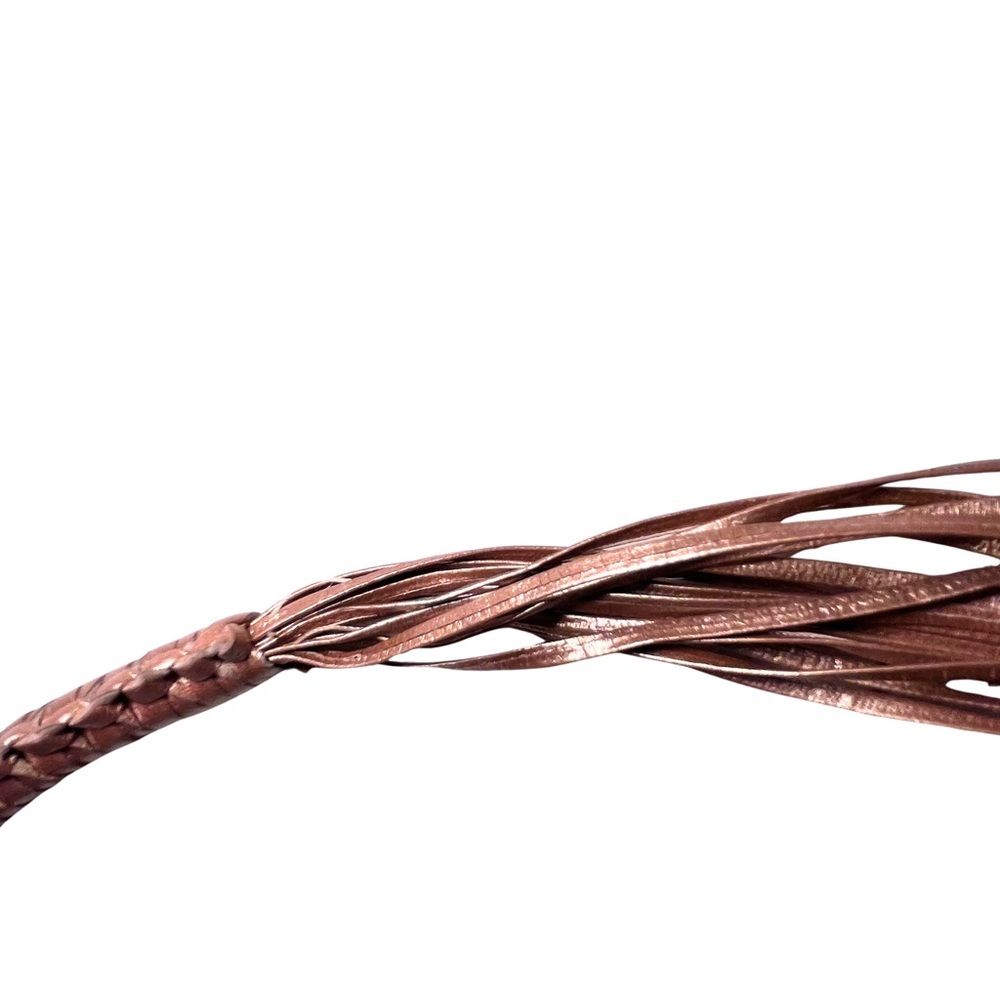 Helen Kaminski Real Leather Metallic Rose Gold Woven Shoulder Bag with Tassels - Picture 12 of 14